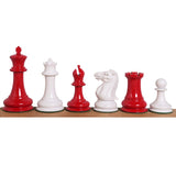 Jacques Cook Staunton Collectors Chess Set- Chess Pieces Only 1849  - Red & White - 3.75" From Royal Chess Mall