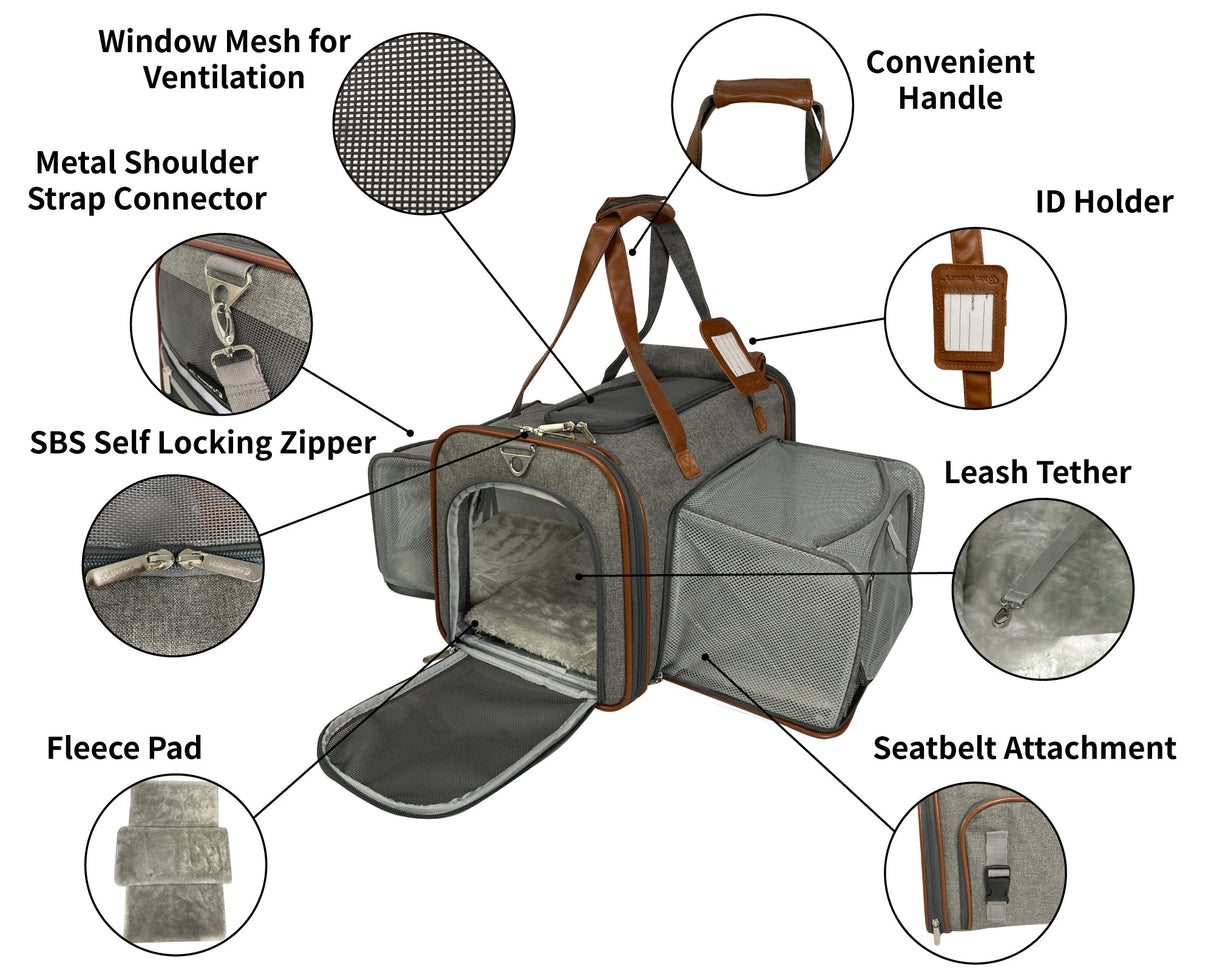 Mr. Peanut's Gold Series Standard Size Airline Compliant Double Expandable Pet Carrier from Mr. Peanut's Pet Carriers