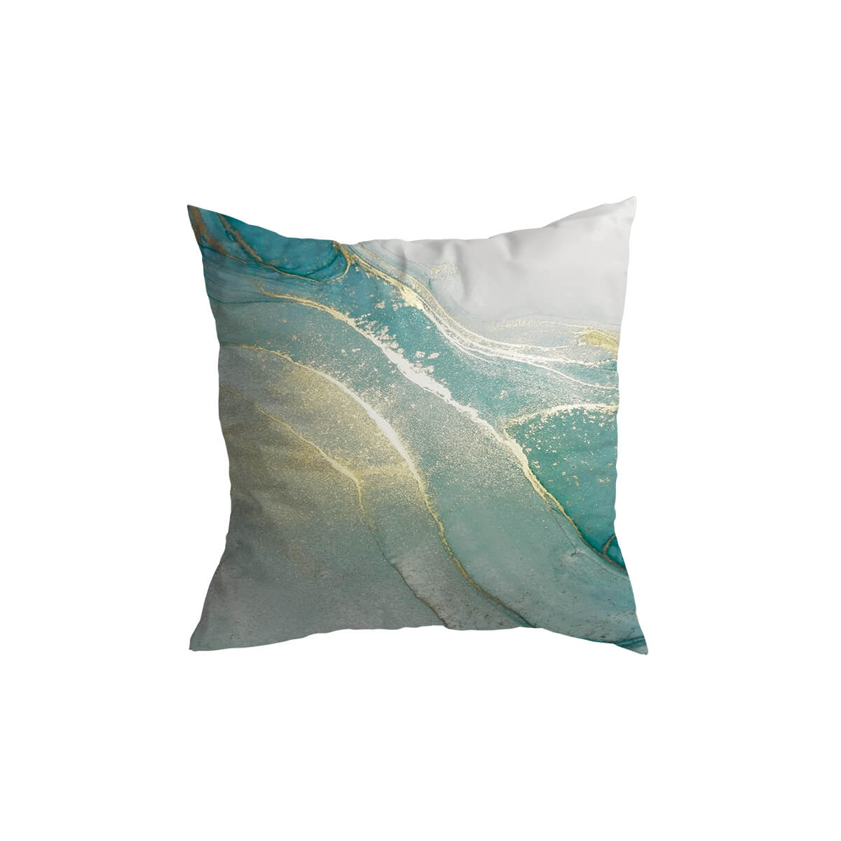 Turquoise Gold Marble Pattern Cushion Covers from Moderny