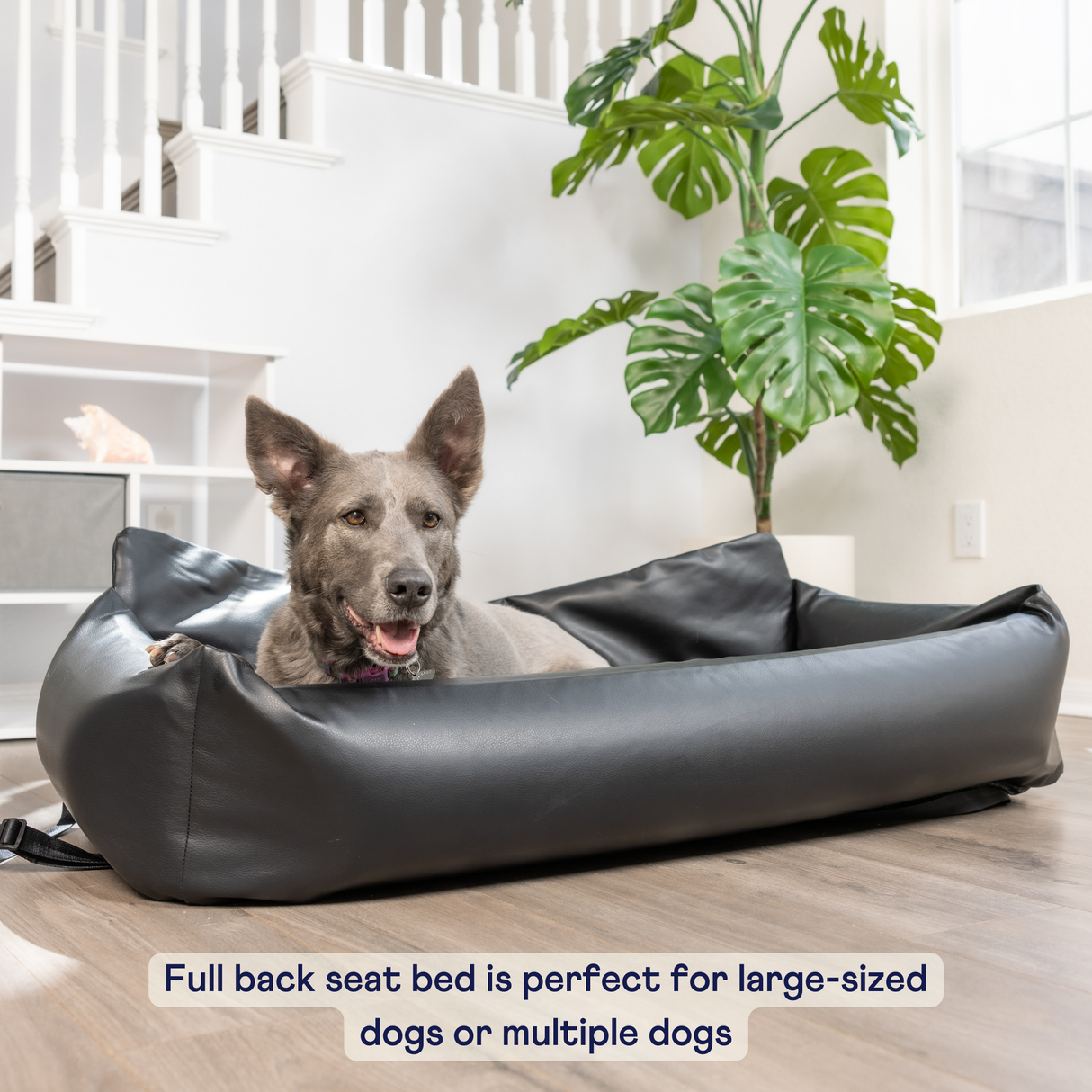 PupProtector™ Faux Leather Memory Foam Dog Car Bed -  Black From Paw.com