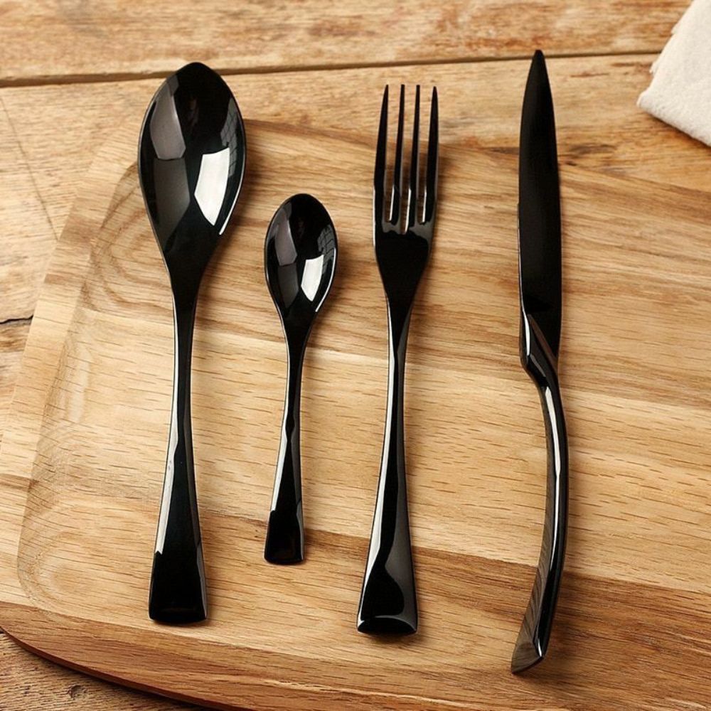 All Black Flatware Set from Moderny