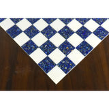 Borderless Marble Stone Luxury Chess Board 18'' - Lapis lazuli Blue and White From Royal Chess Mall