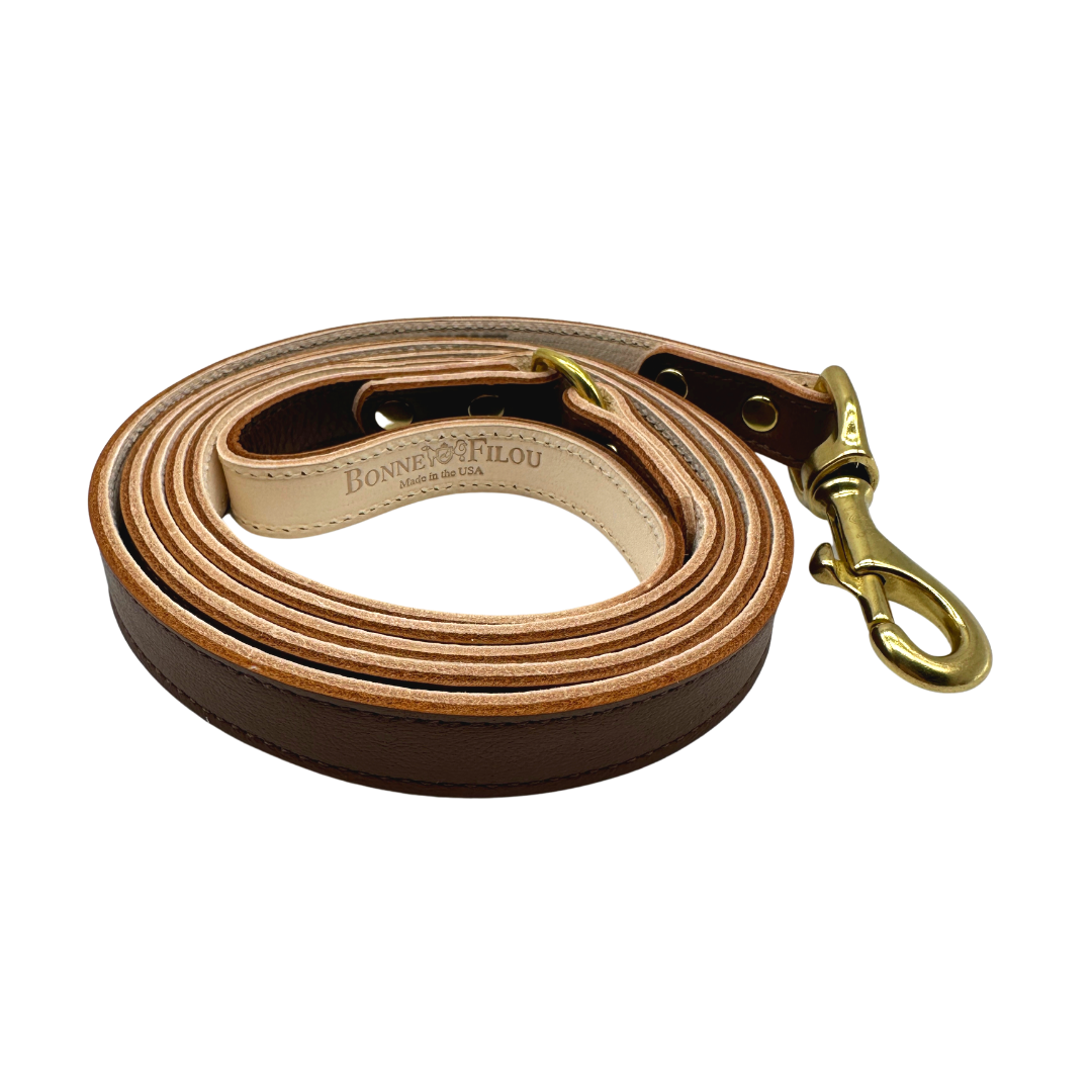 Plain Leather Dog Leashes from Bonne et Filou