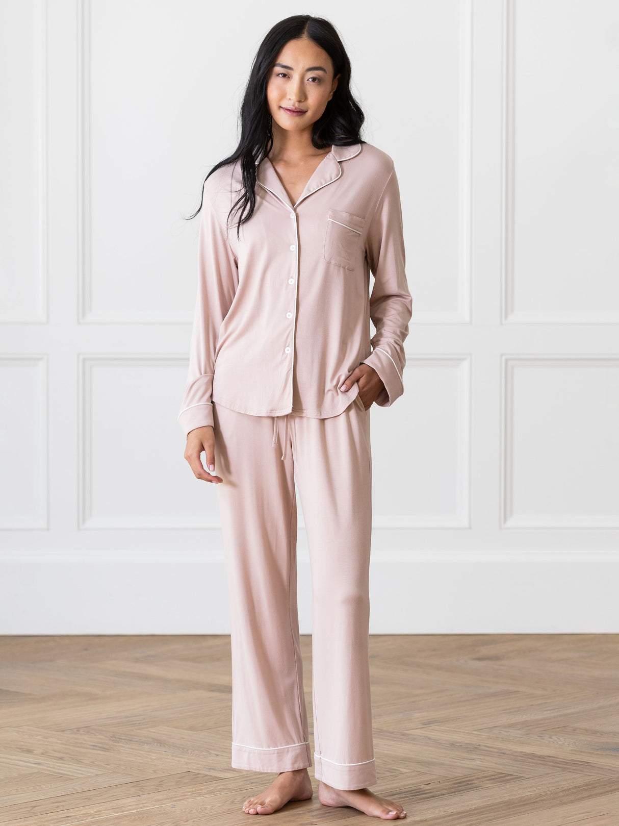 Women's Bamboo Stretch-Knit Long Sleeve Pajama Set TALL from Cozy Earth