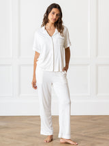 Women's Bamboo Stretch-Knit Short Sleeve & Pant Pajama Set from Cozy Earth