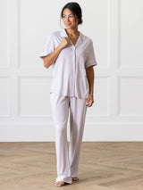 Women's Bamboo Stretch-Knit Short Sleeve & Pant Pajama Set from Cozy Earth