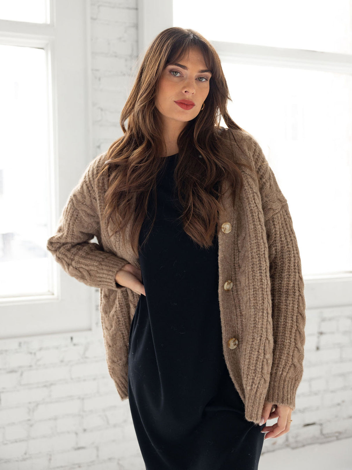 Oversized Cable Knit Cardigan from Cozy Earth