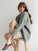 Oversized Cable Knit Cardigan from Cozy Earth