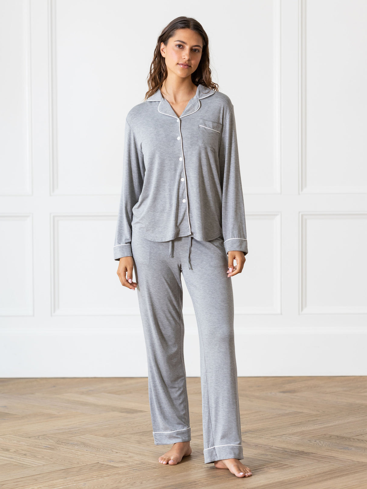 Women's Bamboo Stretch-Knit Long Sleeve Pajama Set TALL from Cozy Earth
