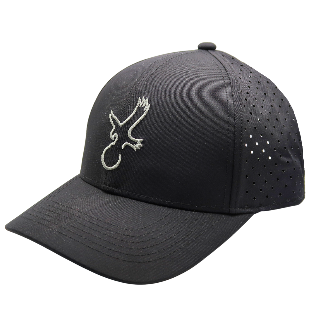 Black/Grey Eagle Performance Hat from Talon Golf LLC