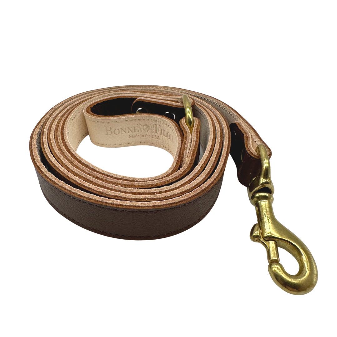 Plain Leather Dog Leashes from Bonne et Filou