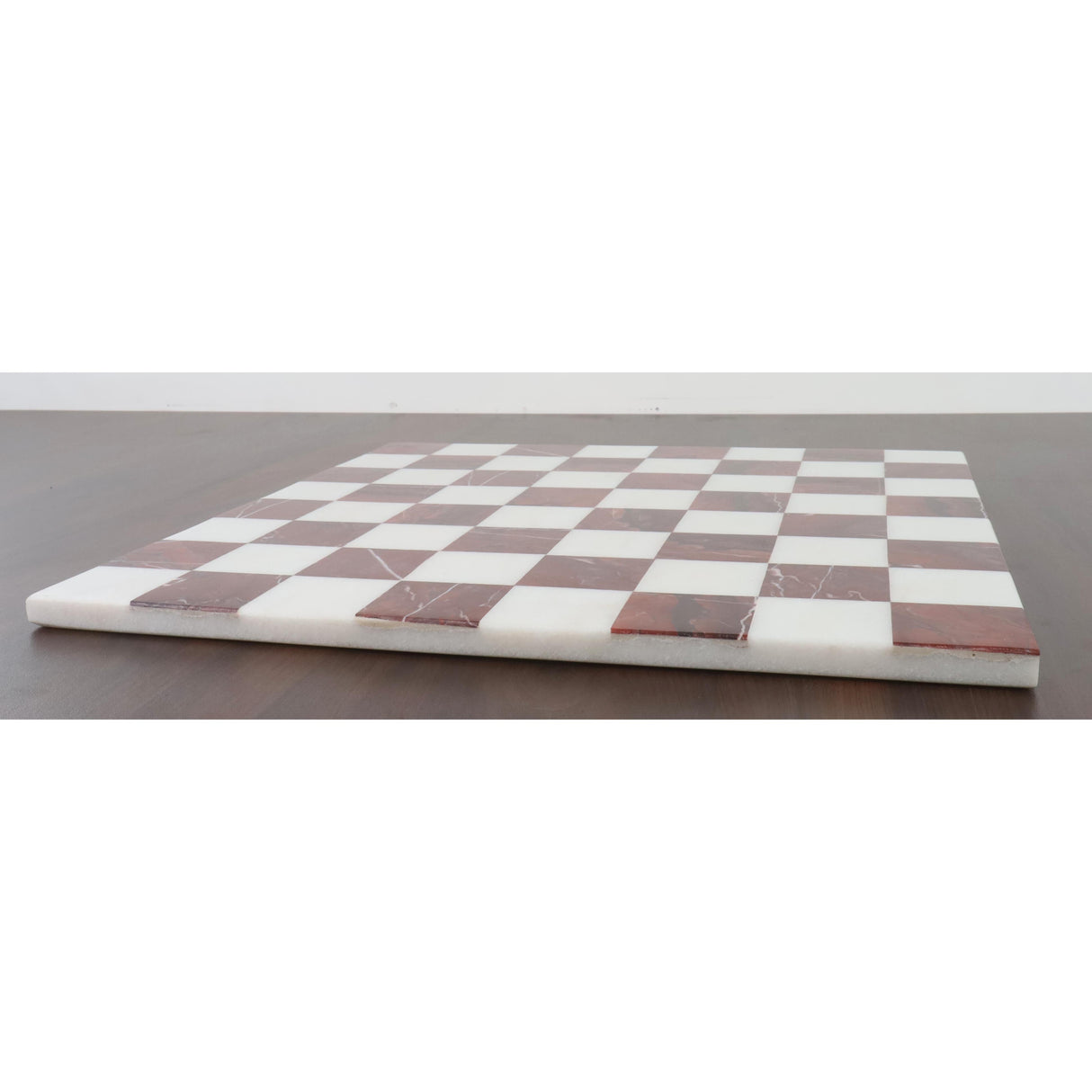 Borderless Marble Stone Luxury Chess Board 15'' - Maroon Semi Precious Stones From Royal Chess Mall