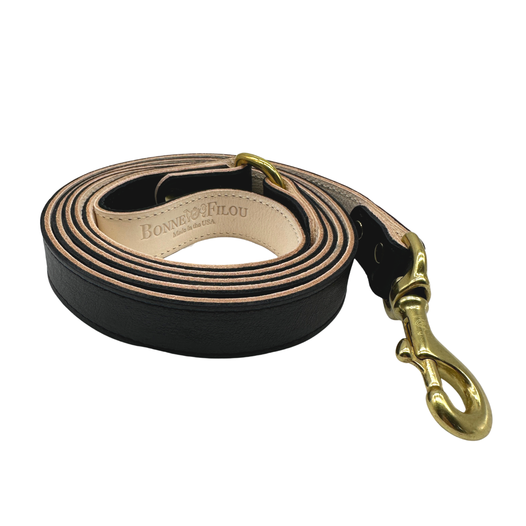 Plain Leather Dog Leashes from Bonne et Filou