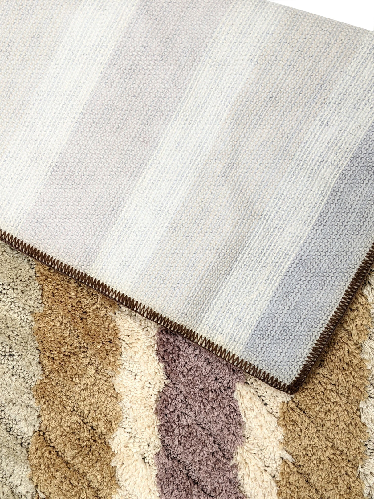 Tache 20x32 Inch Striped Brown and Beige Bathroom Rugs (TARBS2032) from Tache Home Fashion