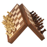 Large 14" Golden Rosewood & Maple Wooden Inlaid Magnetic Chess Set Board for  From Royal Chess Mall