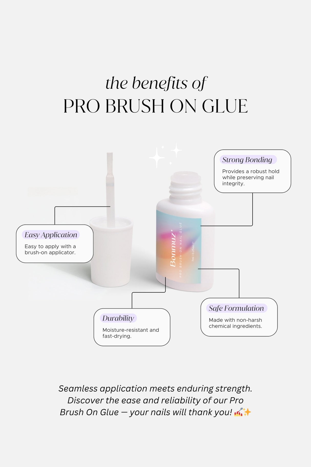 Pro Brush-On Nail Glue from Bonmuz