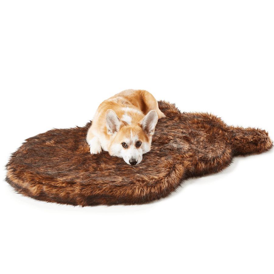 PupRug by Paw.com™ Faux Fur Orthopedic Dog Bed - Curve Brown from Paw.com