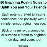 50 Unique Self-Affirmation Post-it Notes from Kind Lips
