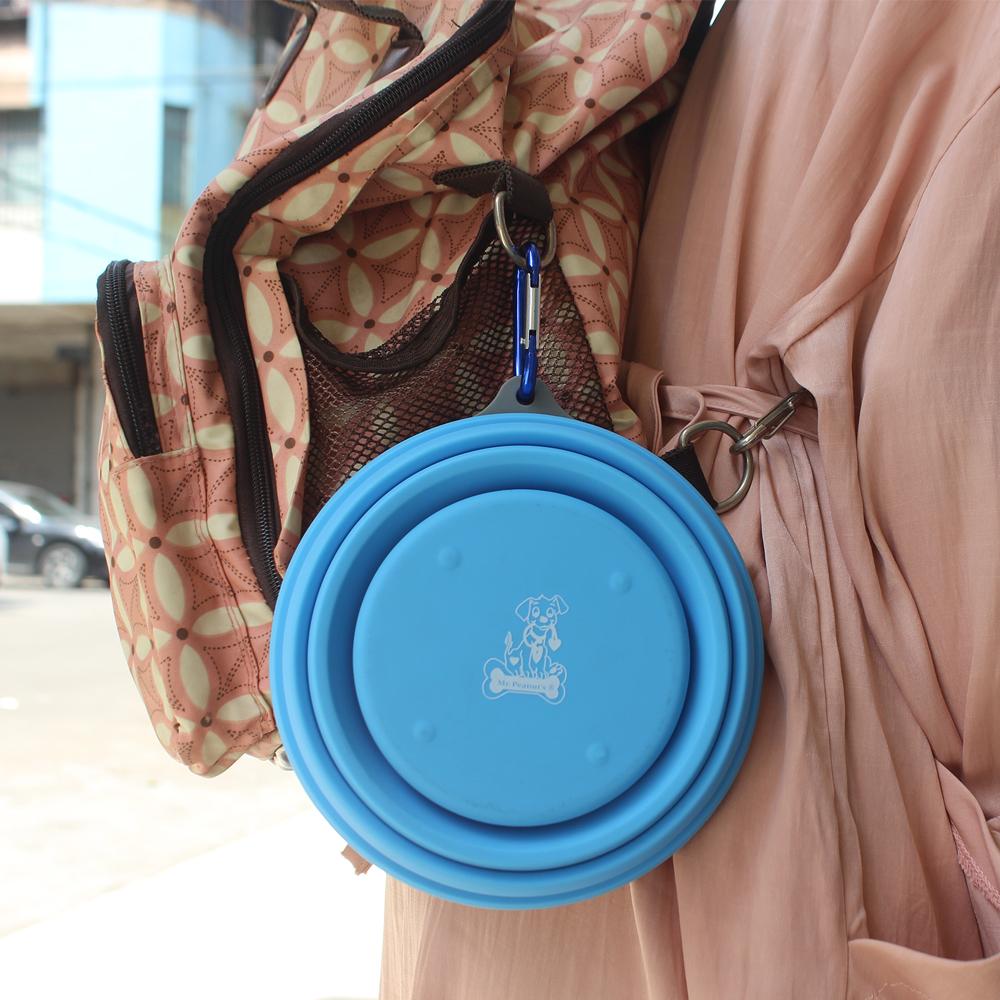 Mr. Peanut's 30oz Collapsible Silicone Camping Bowl with Lid & Foldable Fork from Mr. Peanut's Pet Carriers