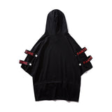 Black Solo Movement Short Sleeves Hoodie from Niepce Inc