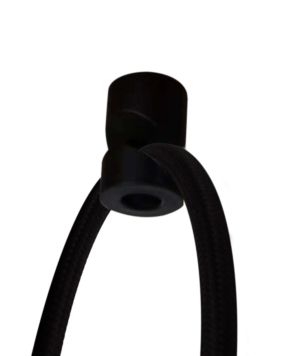 Light Swag Plug-In Pendant 18"w White Linen Shade, 17' Black Cord From LampsUSA