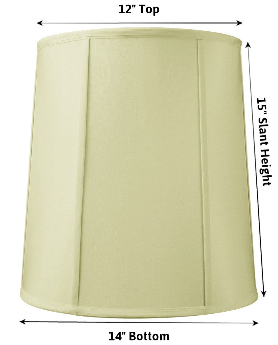 Drum 14"W x 15"H Lampshade with Piping Eggshell From LampsUSA