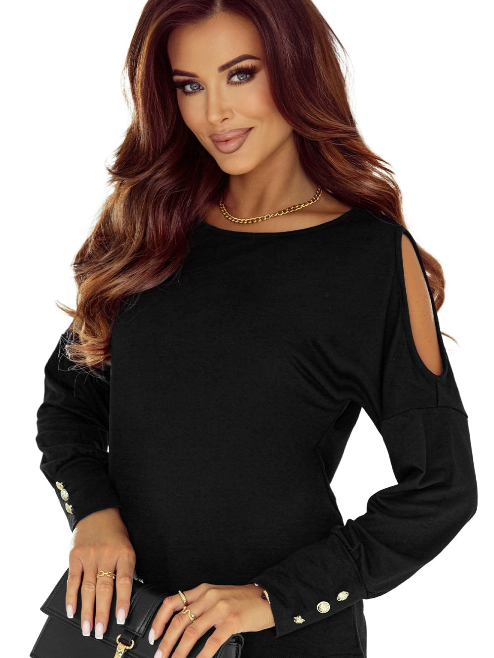 Black Cold Shoulder Top from MsDressly