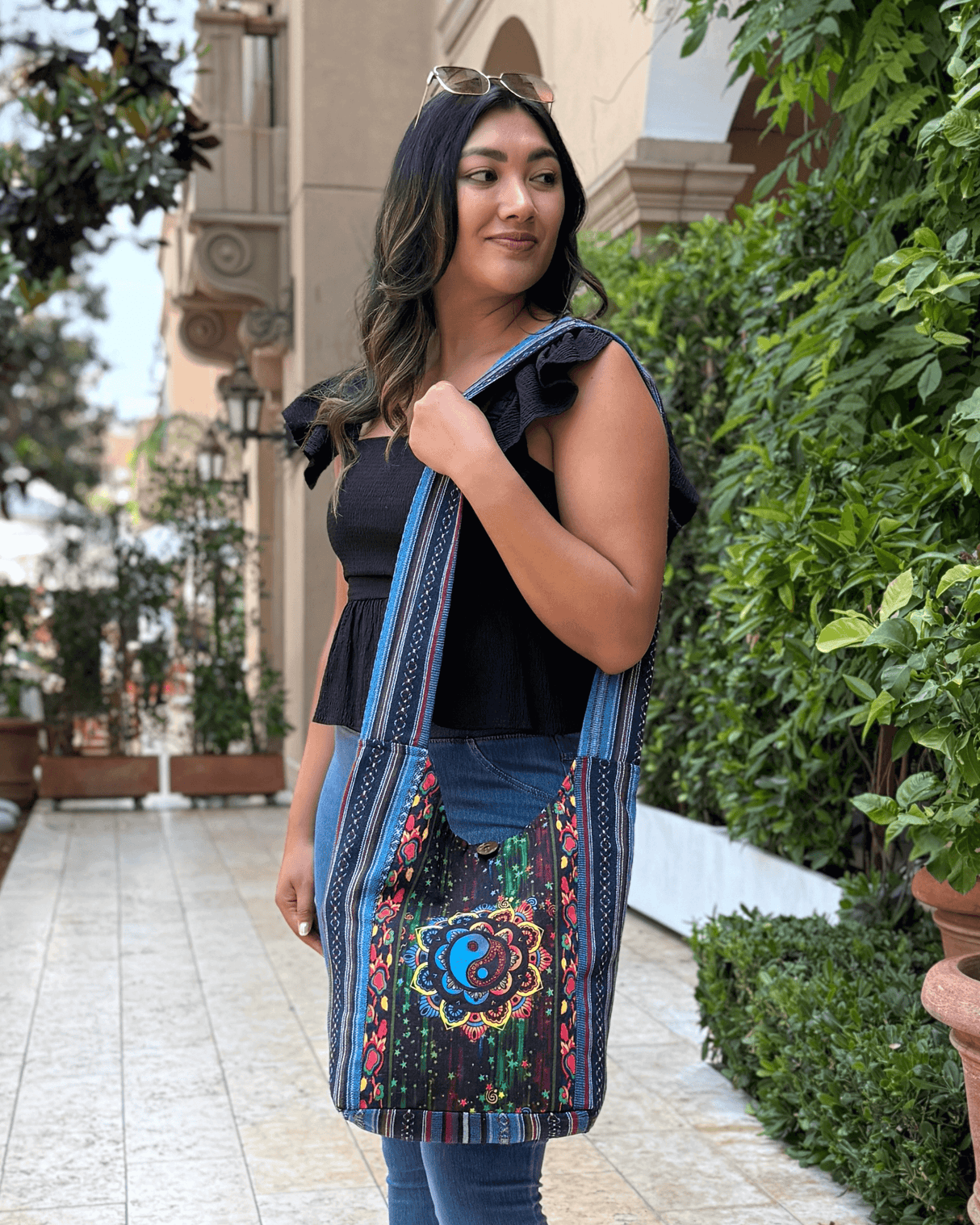 Kathmandu Collection Yin Yang Print Hobo Bag from Jupiter Gear
