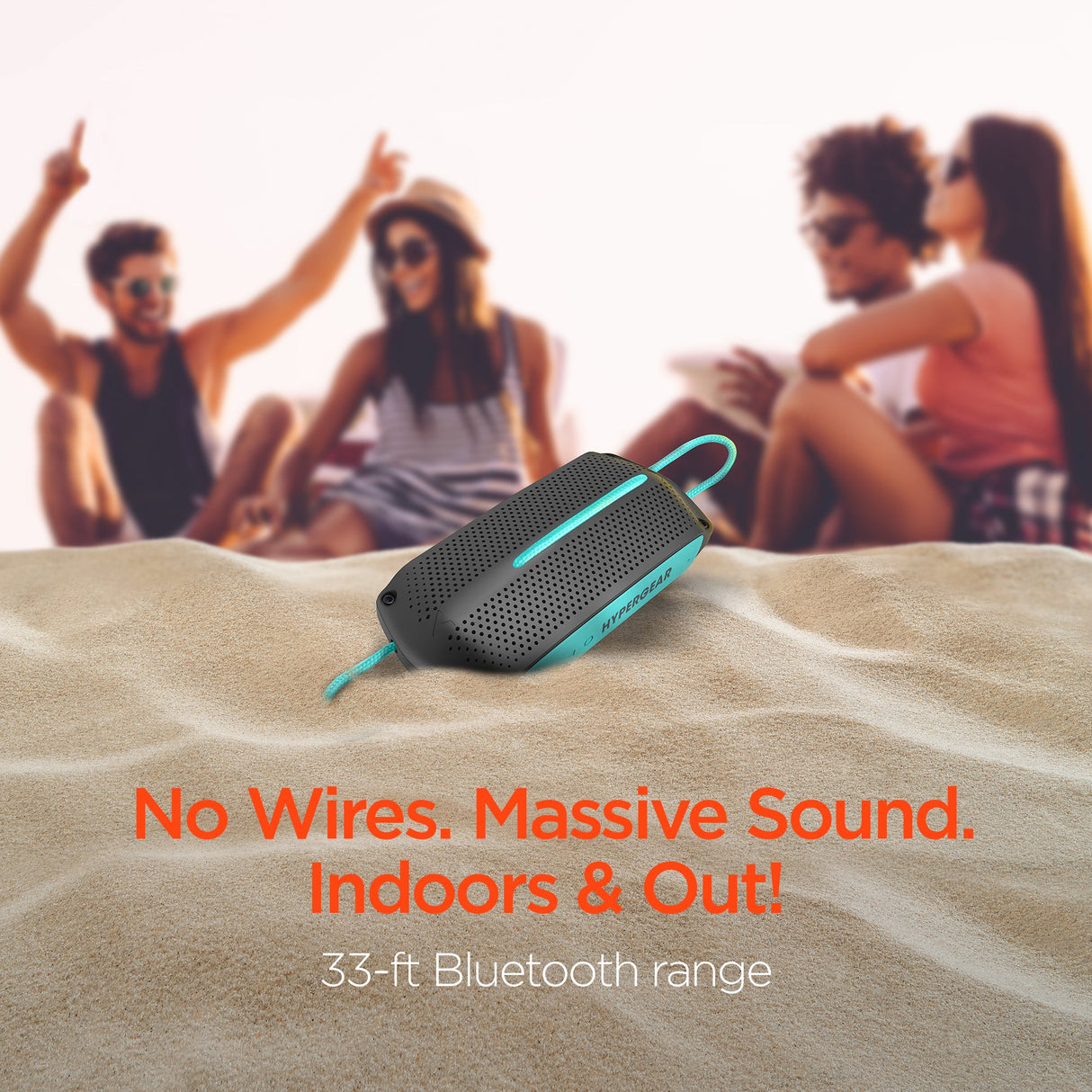 HyperGear Wave Water Resistant Wireless Speaker with Extended Battery Life (WATER-PRNT) from Jupiter Gear