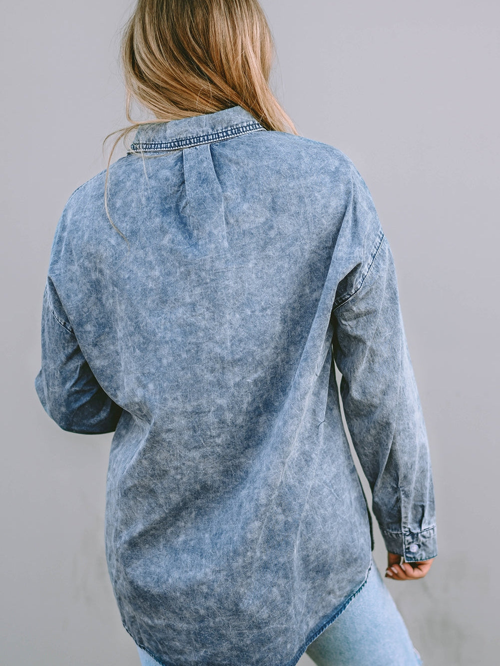 Acid Wash Denim Shirt Dress from MsDressly
