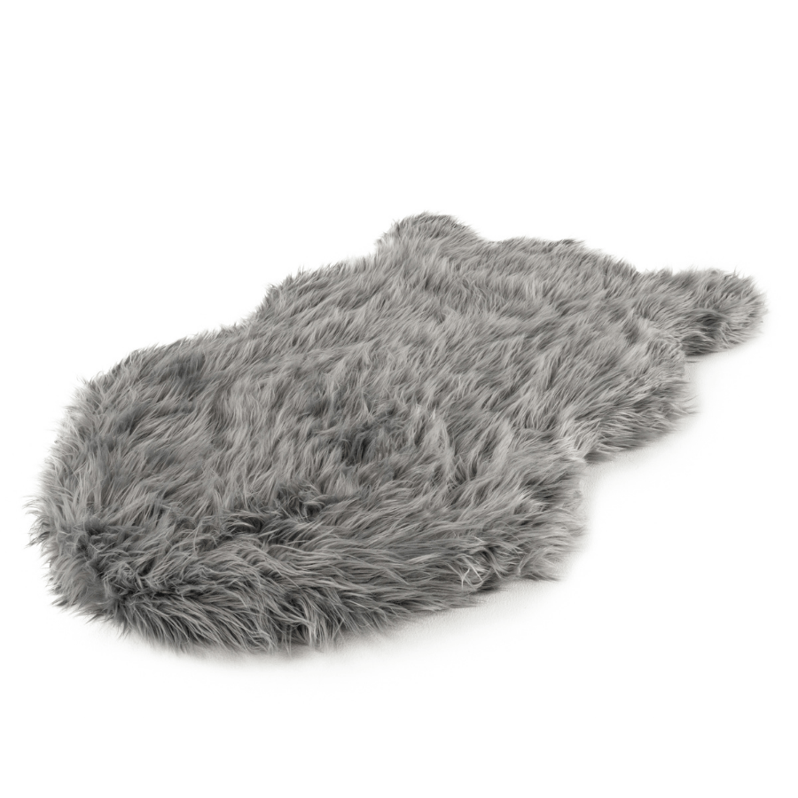 PupRug by Paw.com™ Faux Fur Orthopedic Dog Bed - Curve Charcoal Grey from Paw.com