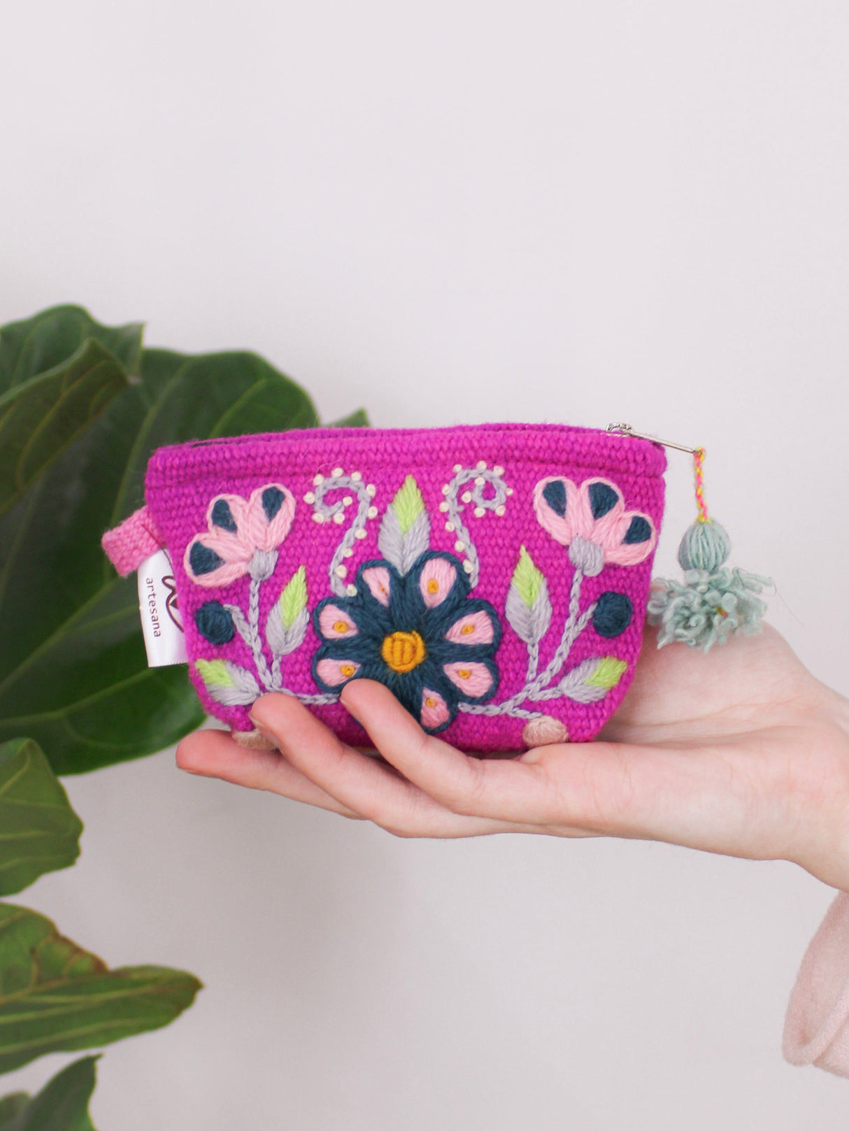 Sunset Floral Embroidered Coin Purse from Ash & Rose
