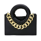 2-in-1 Faux Leather Solid Thick Chain Tote Crossbody Bag Set  from Madeline Love