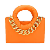 2-in-1 Faux Leather Solid Thick Chain Tote Crossbody Bag Set  from Madeline Love