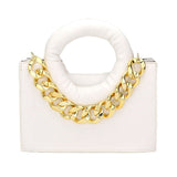 2-in-1 Faux Leather Solid Thick Chain Tote Crossbody Bag Set  from Madeline Love