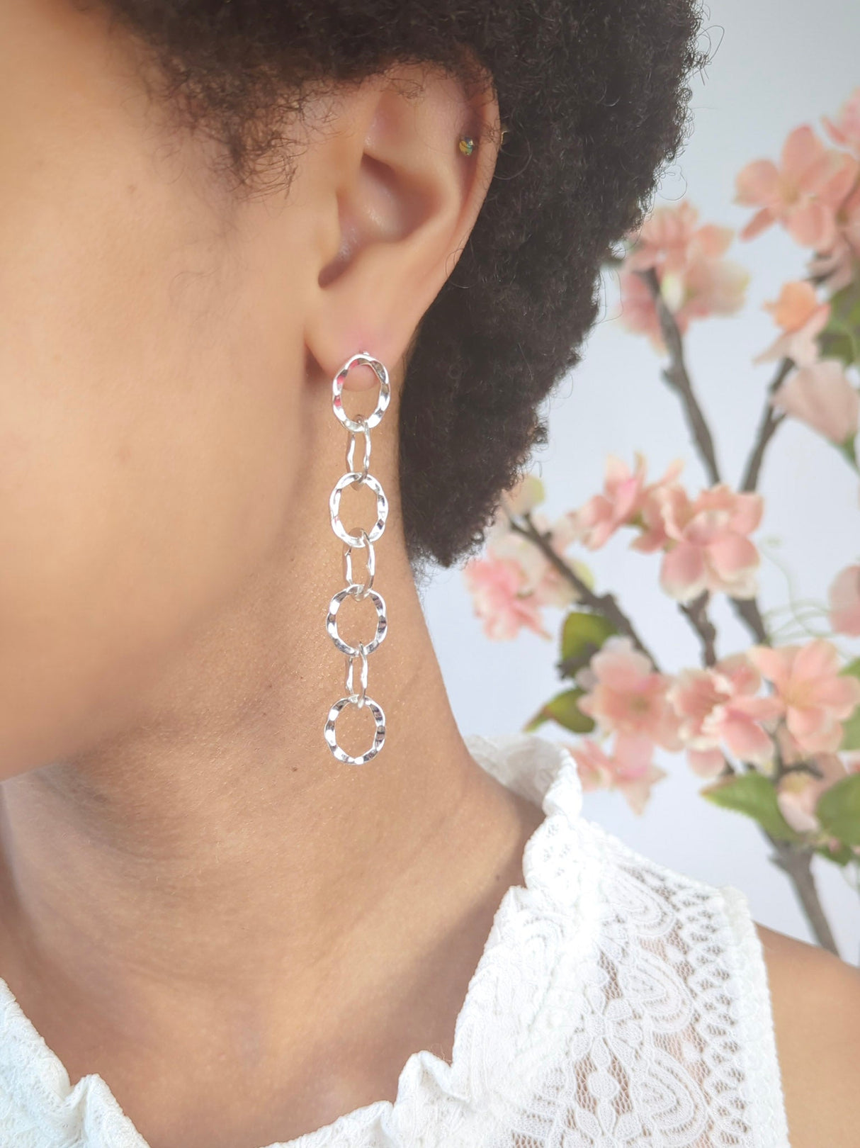 Organic Chain Link Earrings from Ash & Rose