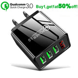 2 Pack! 3 Port LED Fast Quick Charge QC 3.0 USB Hub Display Wall Charger Adapter US Plug from PremiumBrandGoods