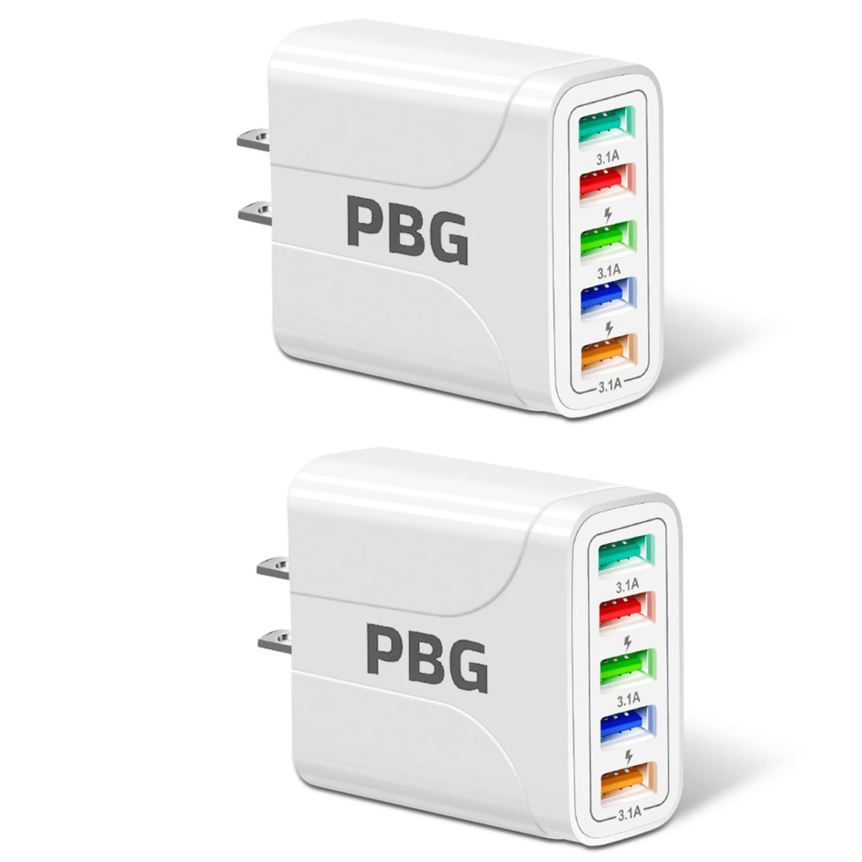2 Pack of 5 Port Wall Charger Charge 5 Devices at Once! from PremiumBrandGoods