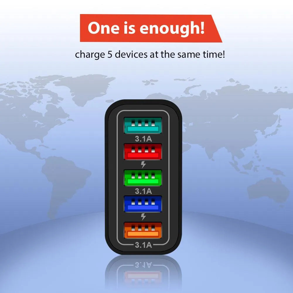 2 Pack of 5 Port Wall Charger Charge 5 Devices at Once! from PremiumBrandGoods