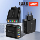 2 Pack of 5 Port Wall Charger Charge 5 Devices at Once! from PremiumBrandGoods