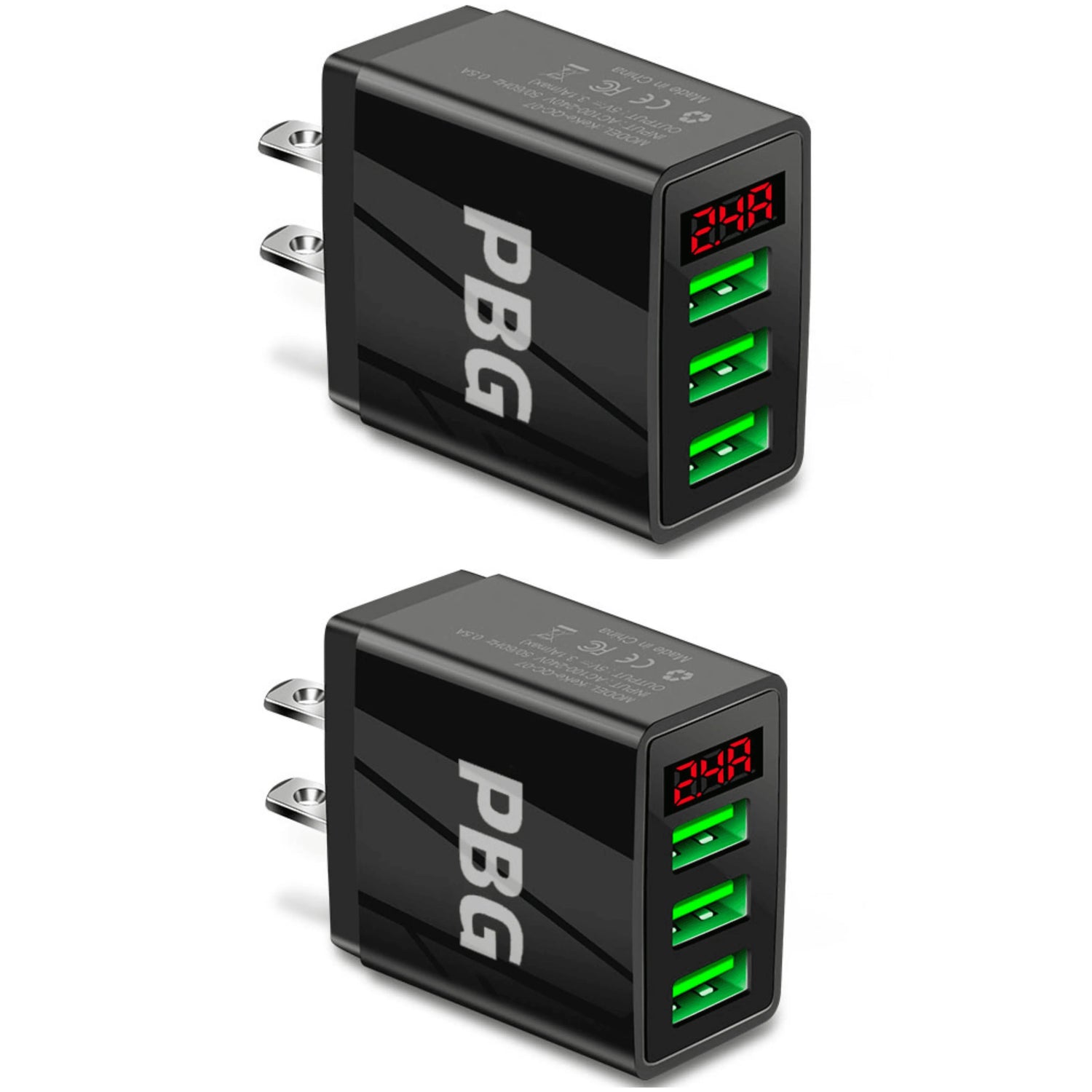 3-Port USB Quick Wall Charger with LED Voltage Display - Safe & Fast Charging from PremiumBrandGoods