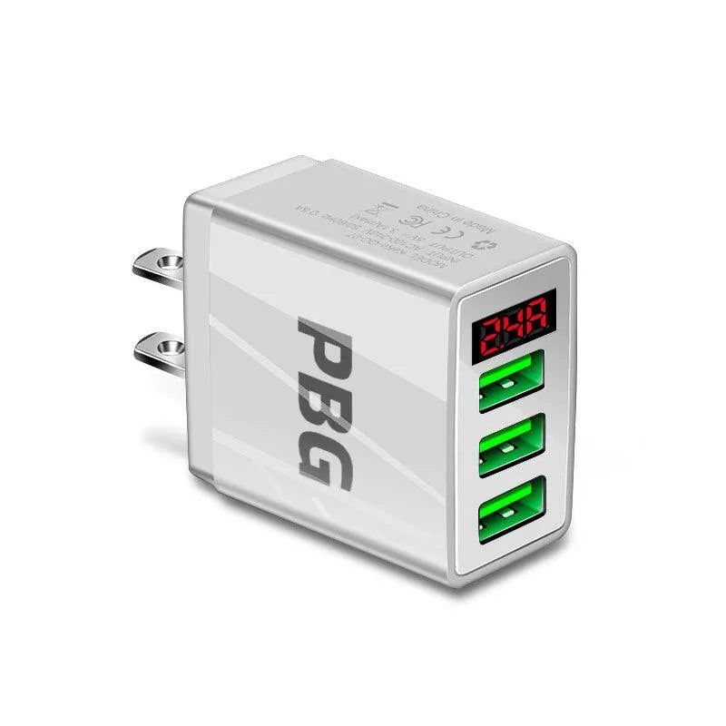3-Port USB Quick Wall Charger with LED Voltage Display - Safe & Fast Charging from PremiumBrandGoods