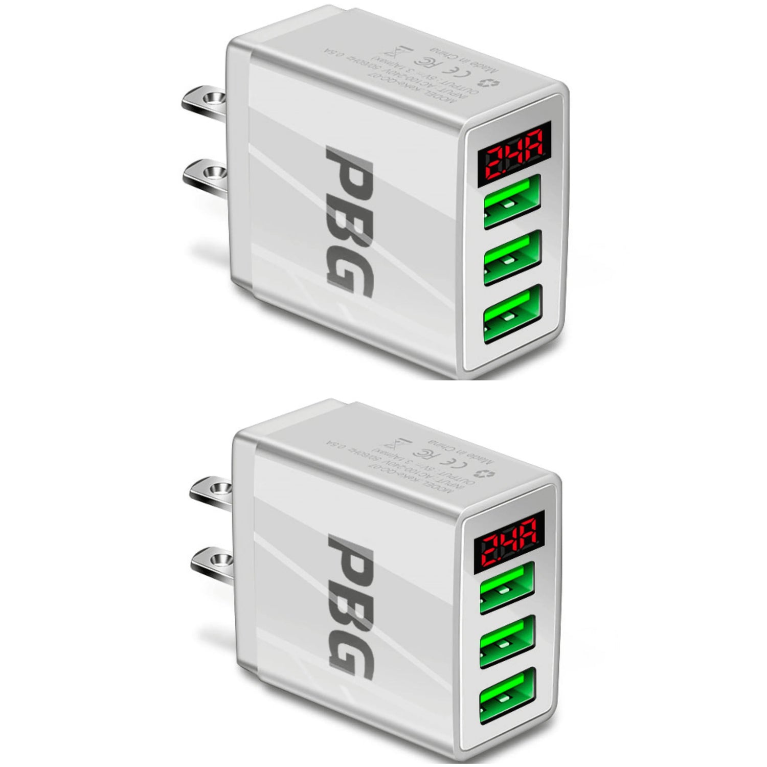 3-Port USB Quick Wall Charger with LED Voltage Display - Safe & Fast Charging from PremiumBrandGoods