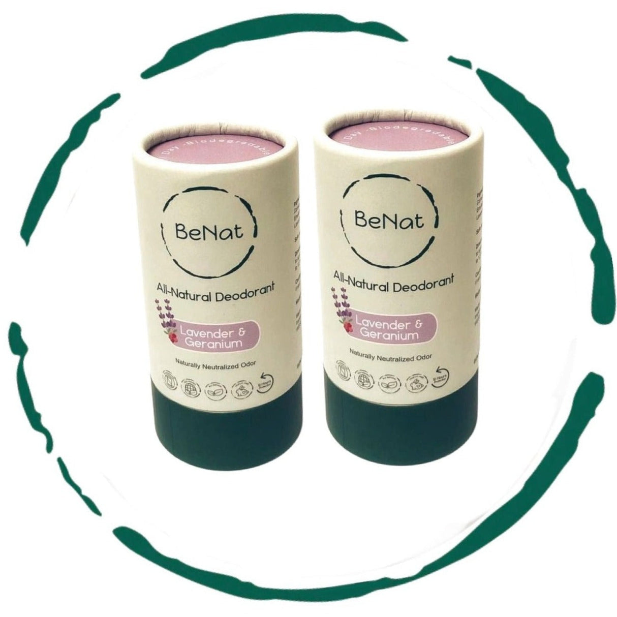 2-Pack All-Natural, Plastic-Free Deodorants from BeNat