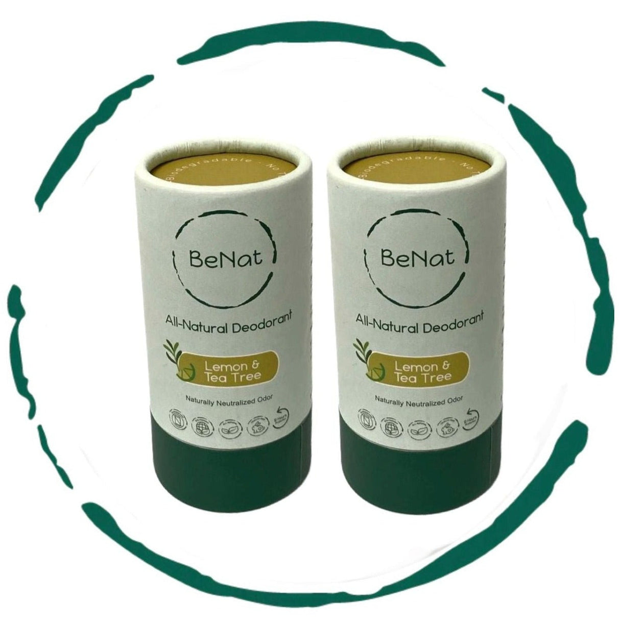 2-Pack All-Natural, Plastic-Free Deodorants from BeNat
