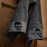 Gothic Skull Embroidery Hand Towel Set From Zapps Clothing