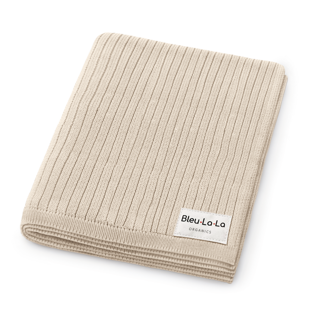 Organic Ribbed Knit Cotton Baby Blanket from Bleu La La