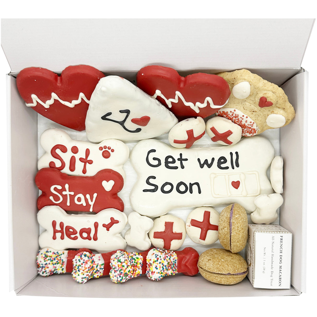 Get Well Soon Themed Dog Treats Gift Box from Bonne et Filou