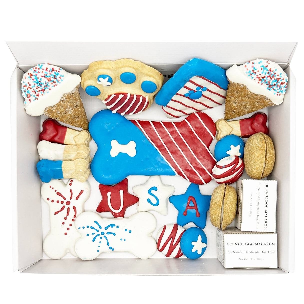 USA Themed Dog Treats Gift Box from Bonne et Filou