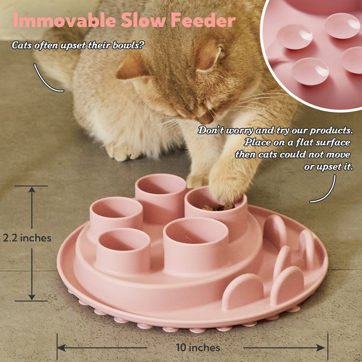Puzzle Digger - For Cat Hunting Instinct (Coral-Pink) From PuzzleFeeder - Slower than a slow feeder